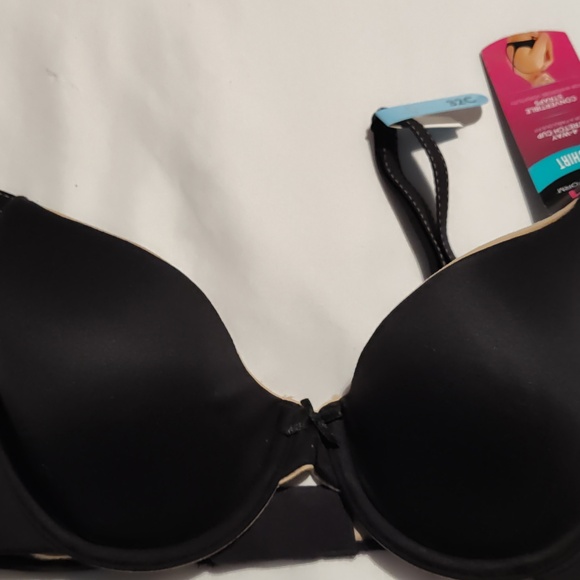 Maidenform Comfort dev Soft Demi Underwire Bra Black/Body Beige Lining 32C Women - Picture 2 of 10